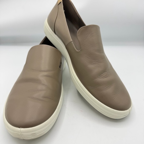 Ecco Shoes - Ecco Women’s Taupe Leather Slip-On Loafers